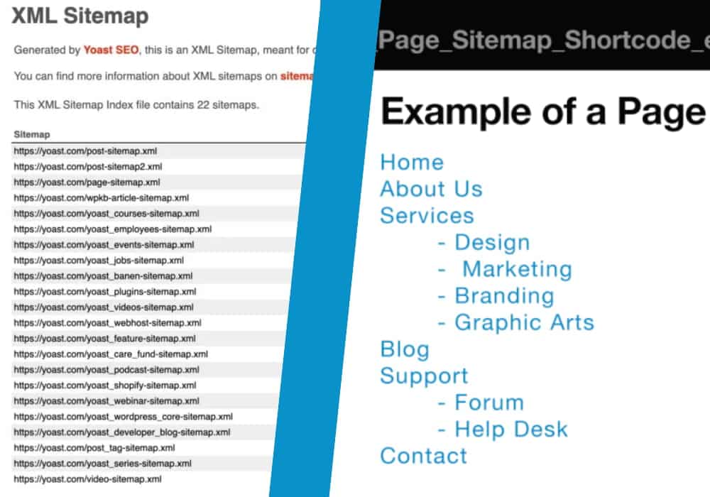 diferencia sitemap xml y sitemap html